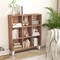 Costway 1 PCS 9-Cube Bookcase with 6 Removable Shelves Raised Support Feet for Living Room Brown/White